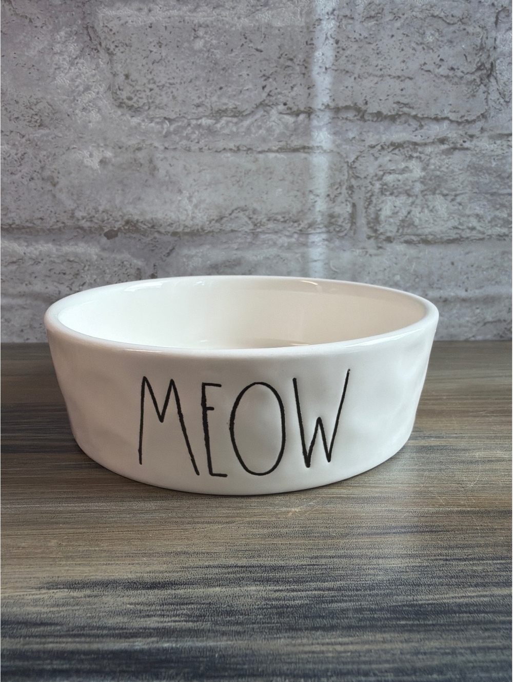 Rae Dunn MEOW Ceramic Cat Bowl Small Round White Artisan Collection by Magenta